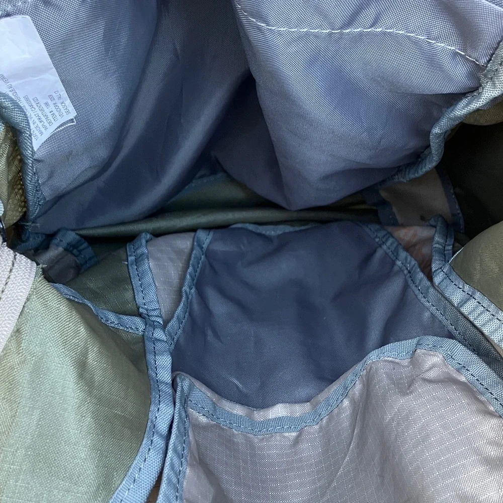 Eddie Bauer Green and Light Gray Daypack with Orange Accents